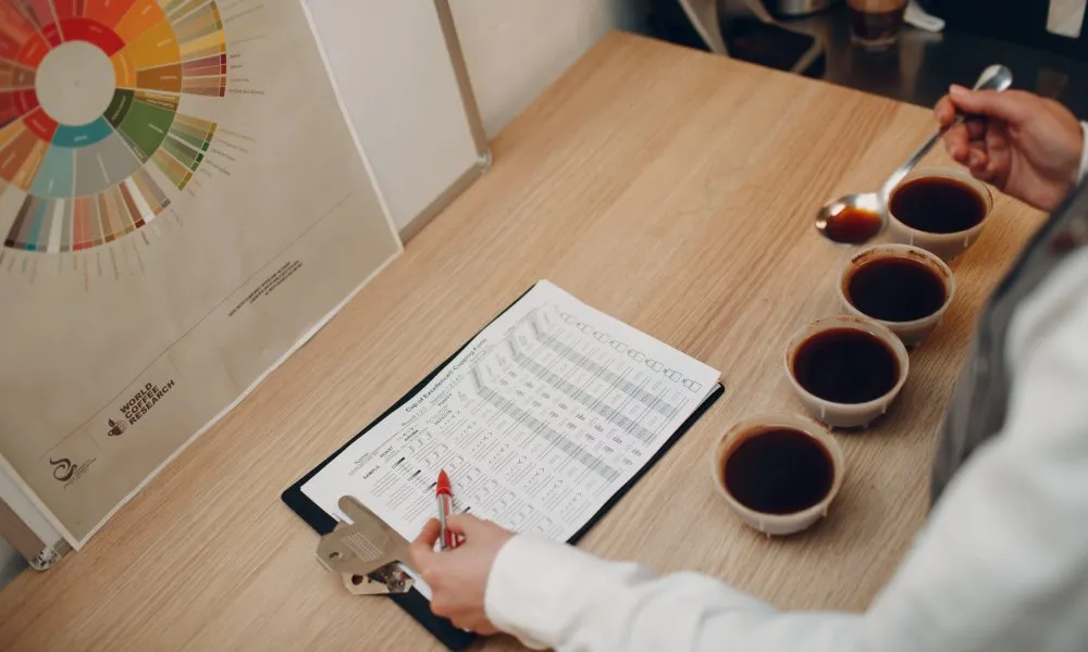 فرم امتیازدهی SCA در جلسه کاپینگ قهوه همراه با تست چند فنجان